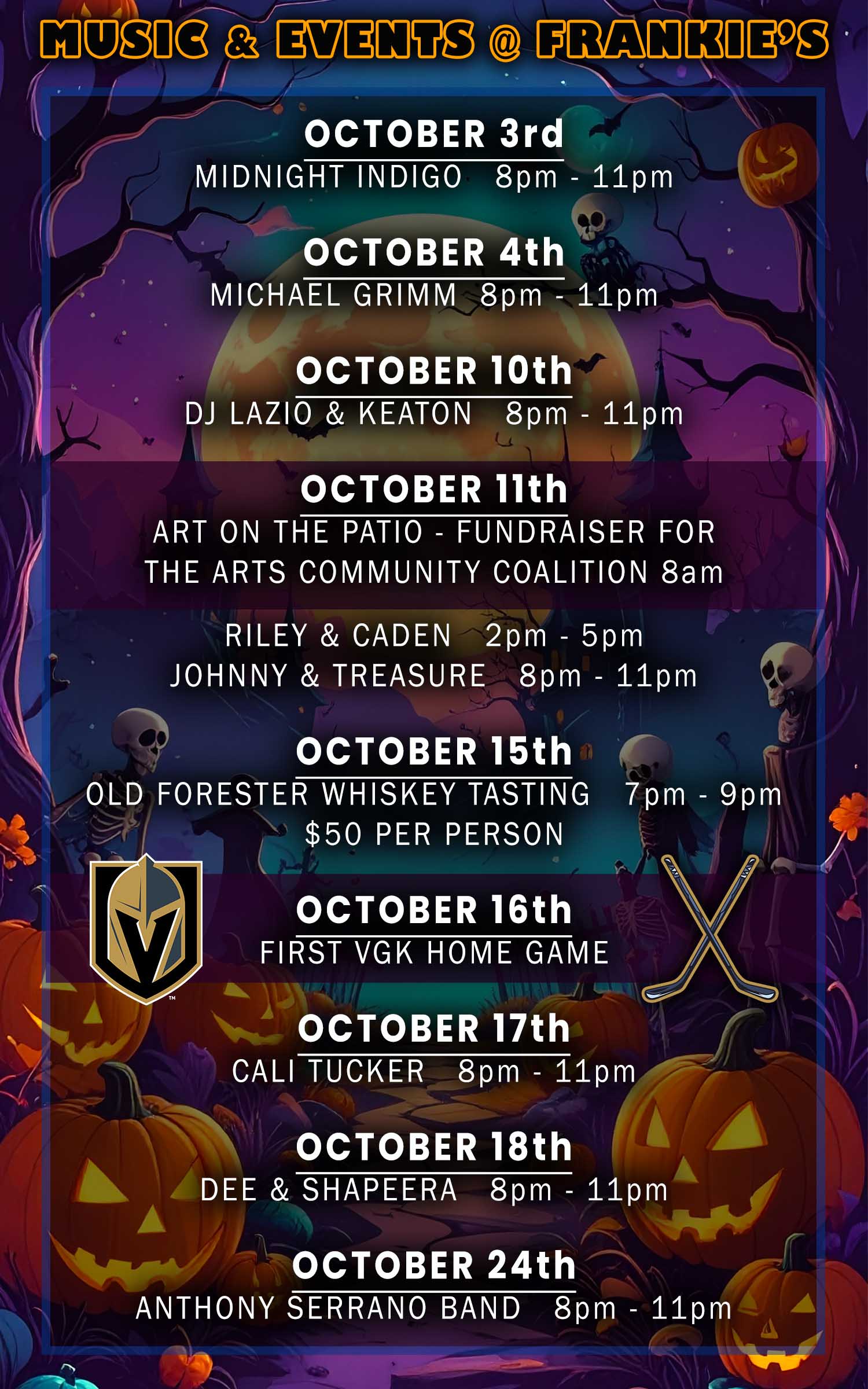 October Music and Events Schedule