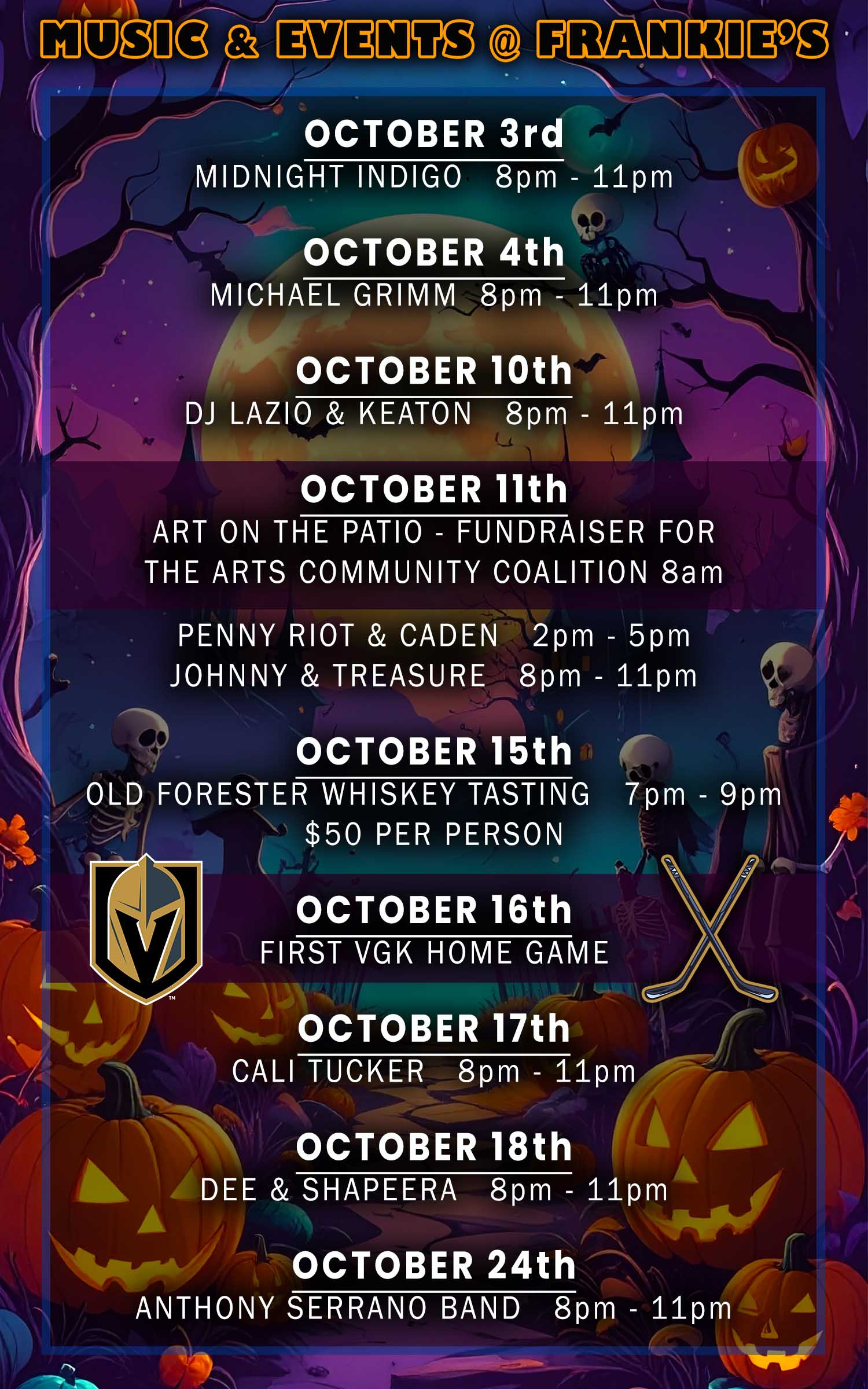October Music and Events Schedule