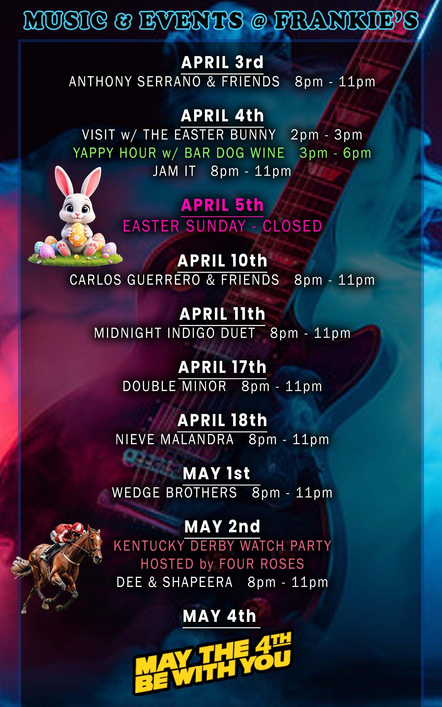 April Music and Events Schedule