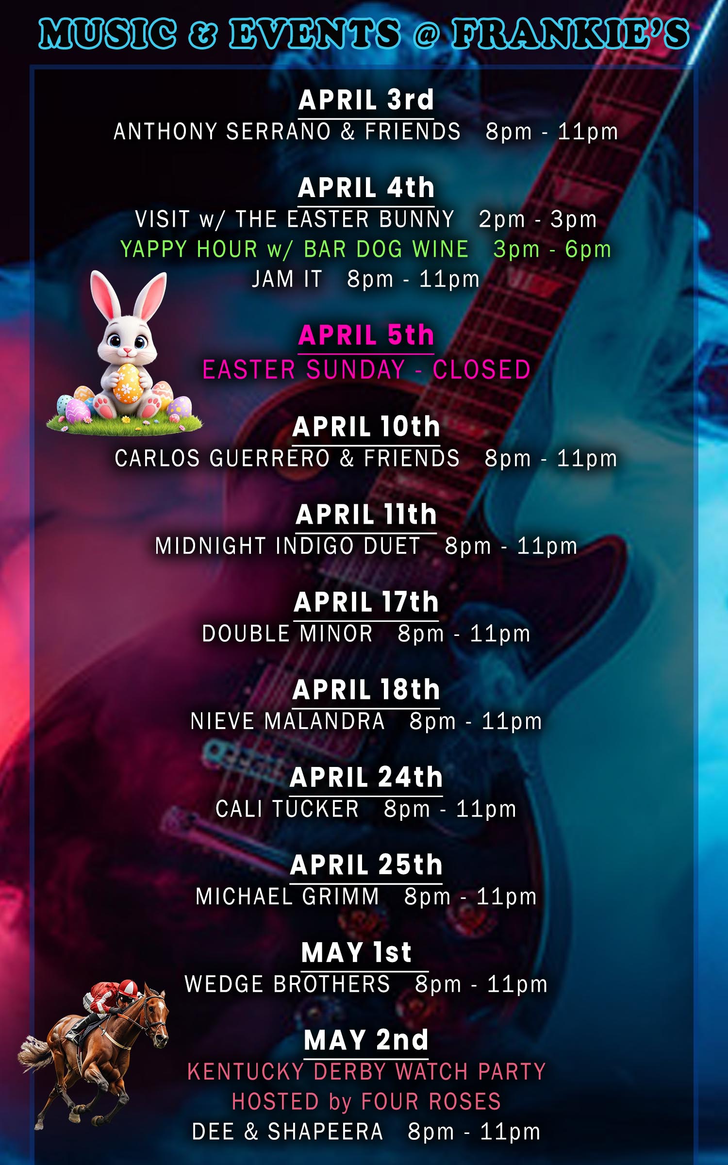 April Music and Events Schedule