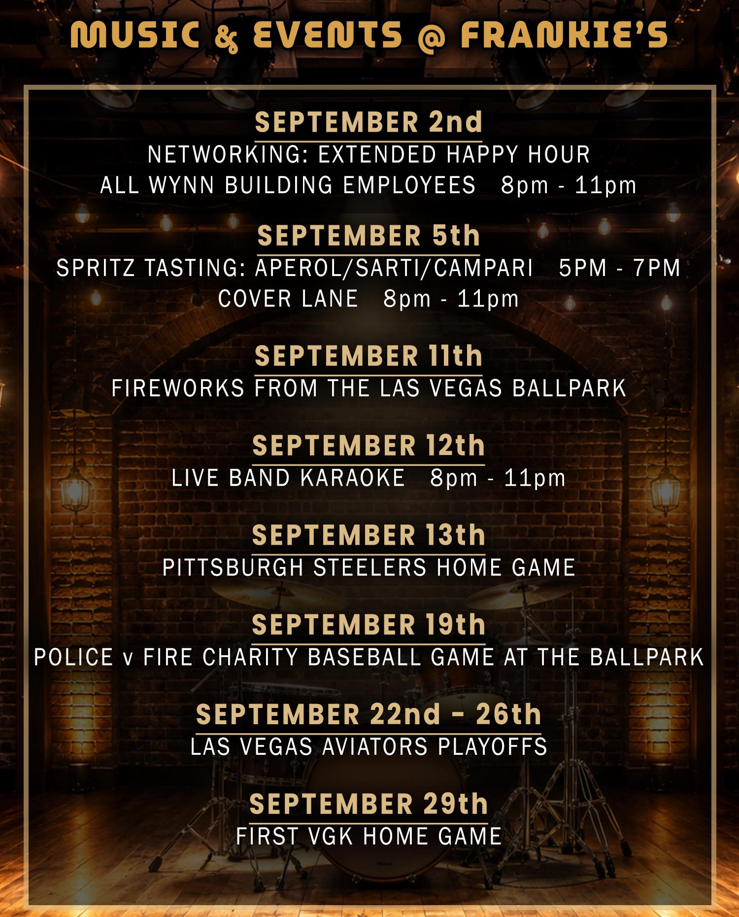 September Music Schedule 5x7