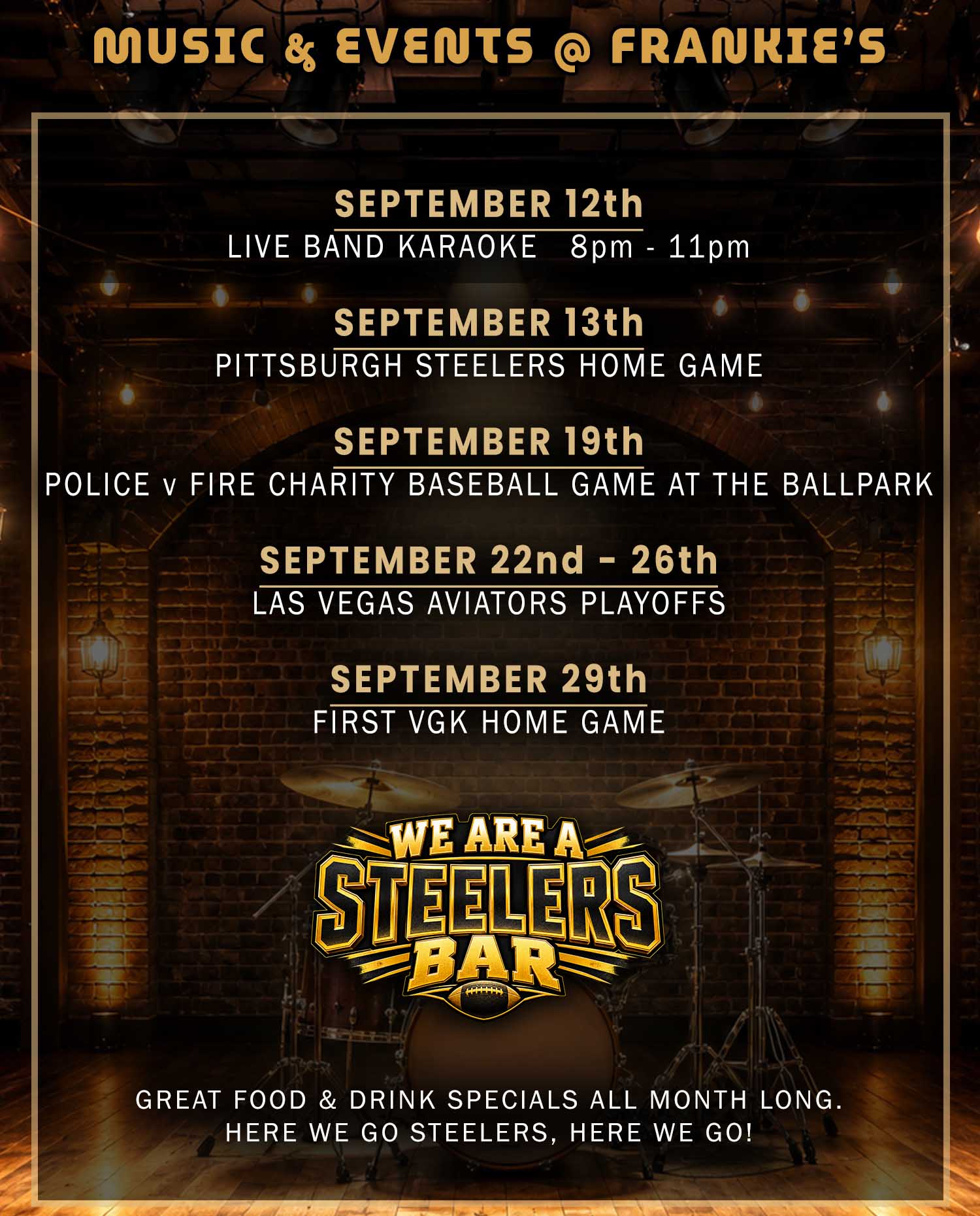 Frankies-September-Music-Schedule
